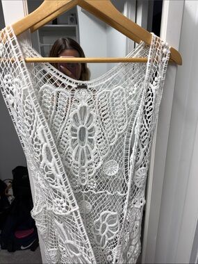 White Crochet kimono